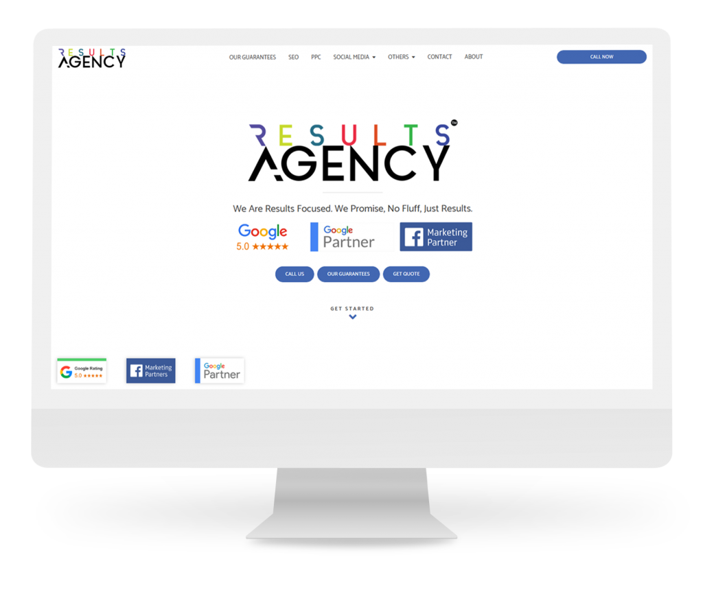 Results agency website on different device view