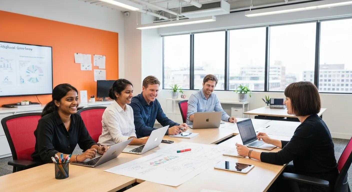Modern office collaboration in Sydney focusing on digital growth strategies
