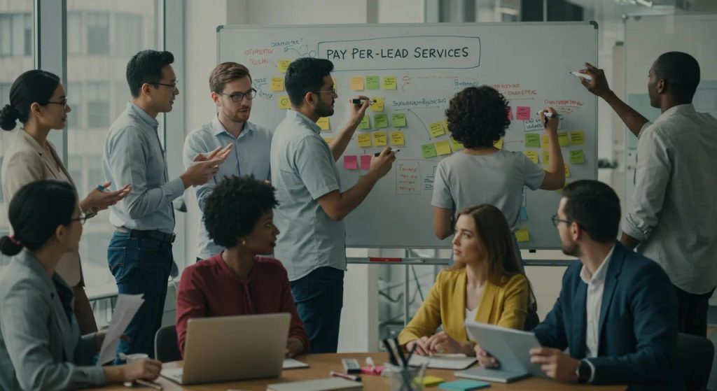 Team brainstorming strategies for optimizing pay per lead services