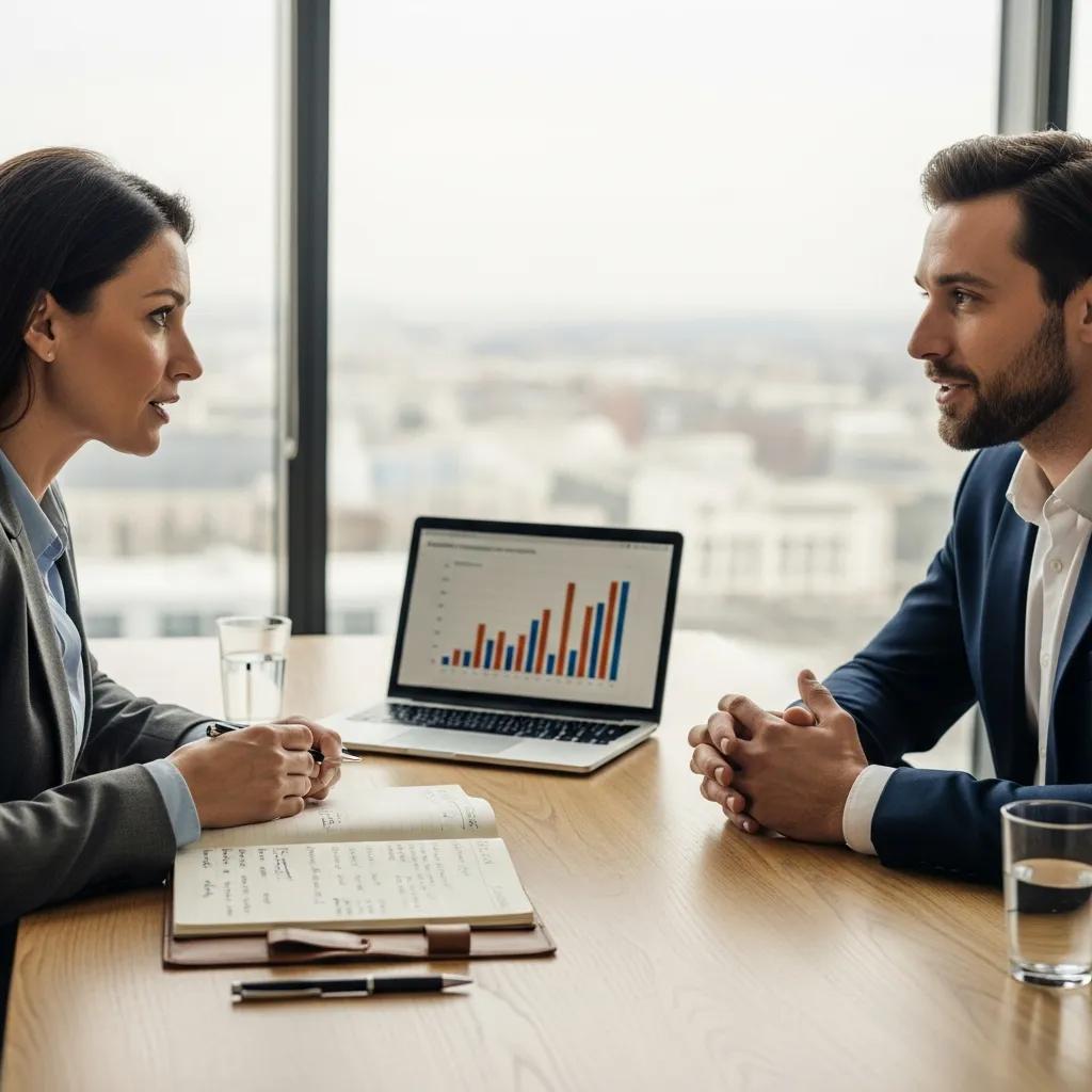 Business owner meeting a growth marketing agency to discuss strategy