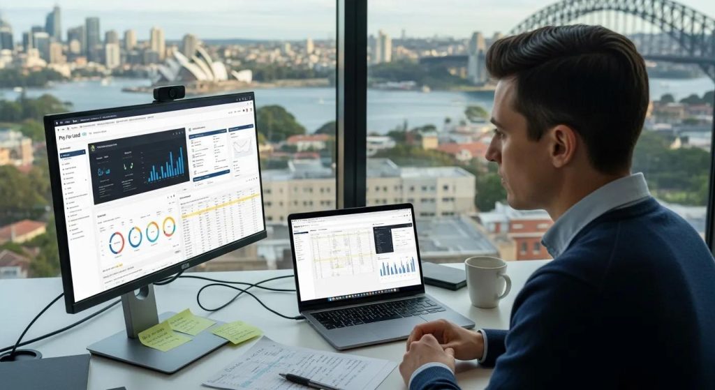 Growth marketer analyzing data for Pay Per Lead strategies in Sydney