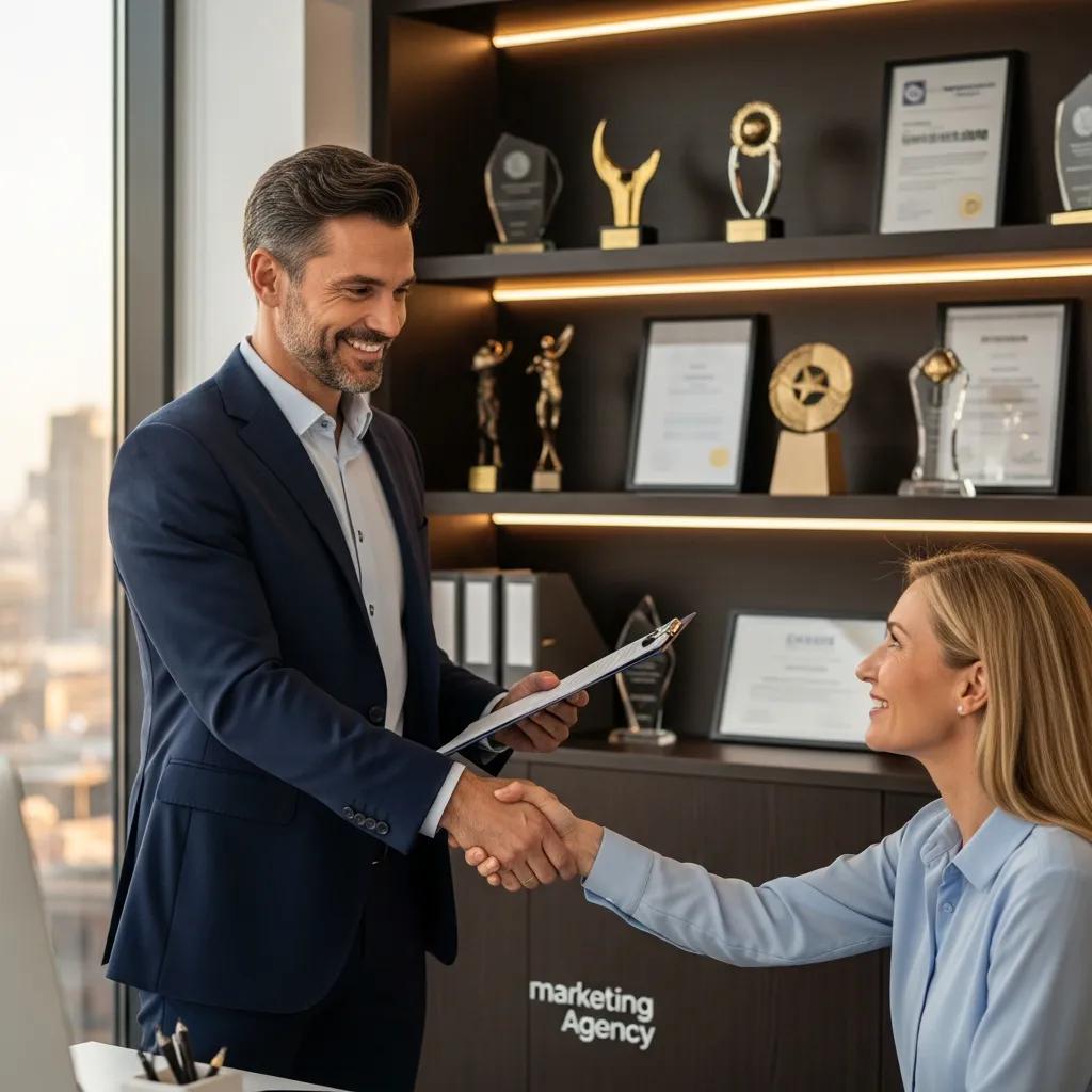 Client and Results Agency consultant celebrating strong Google Ads results