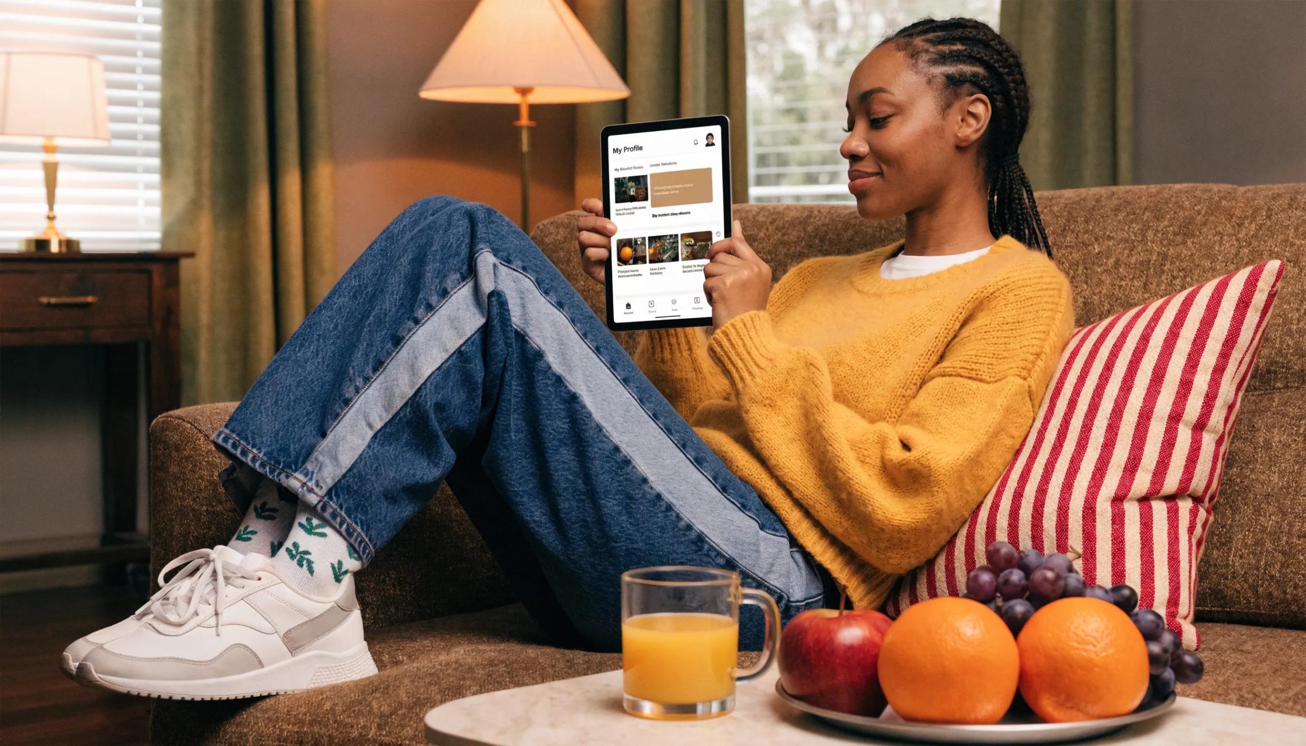 Customer using a digital device at home representing personalized marketing experiences